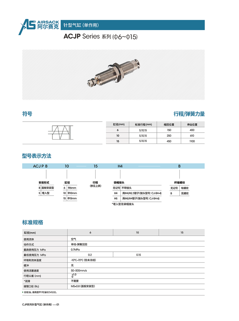 ACJP針型氣缸單作用1